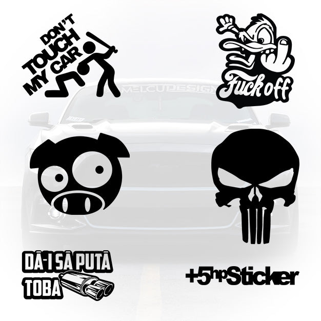 set 6 stickere auto da i sa puta toba design tuning