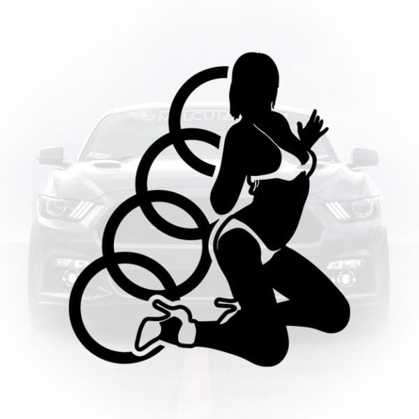 sticker auto sexy girl audi silueta fata decal tuning masina melcudesign autocolant exterior
