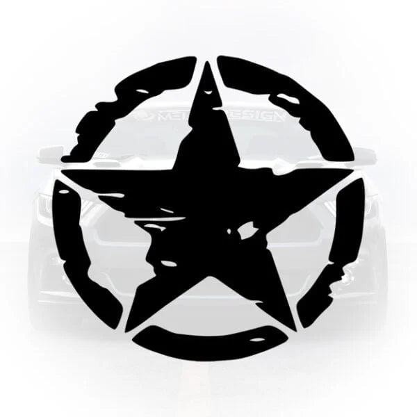 Sticker auto cu stea militară stilizată tip armată pentru mașini de teren 4x4