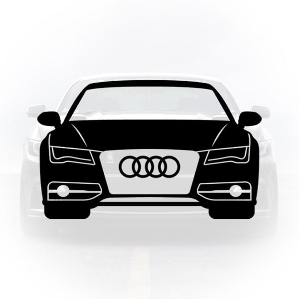 sticker auto design frontal audi ilustratie vectoriala tuning auto melcudesign autocolant contur masina