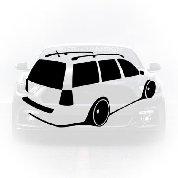 Sticker auto siluetă Volkswagen Passat B5 Variant realizat de MelcuDesign din autocolant Oracal.
