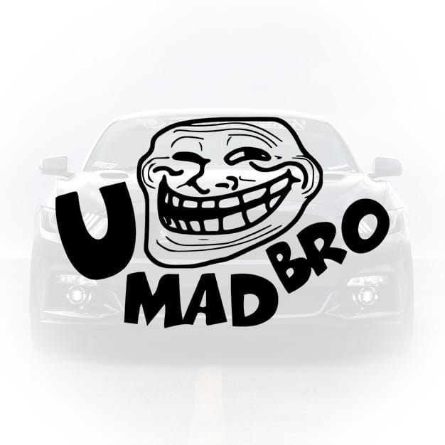 sticker auto amuzant u mad bro trollface meme