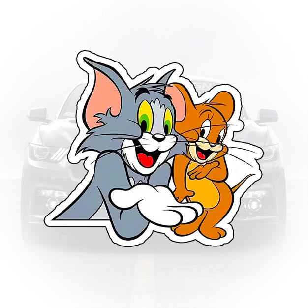 sticker auto tom si jerry color design cartoon masina