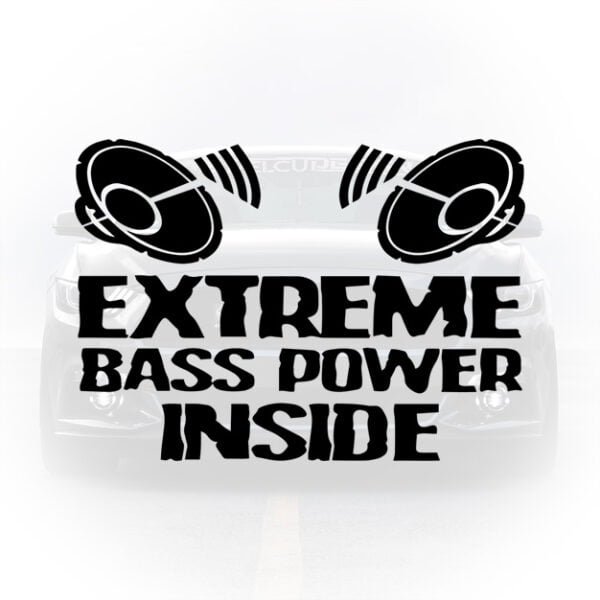 sticker auto extreme bass power inside dual subwoofer