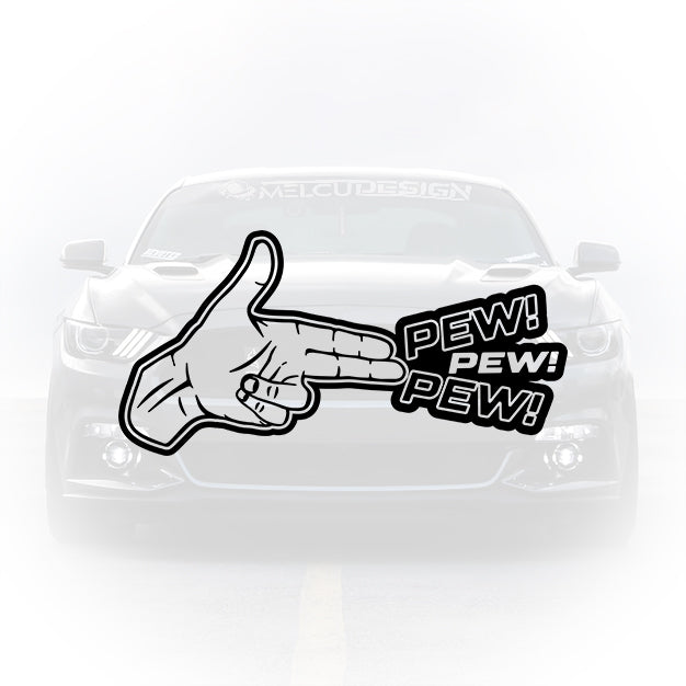Sticker auto - Pew Pew Pew - pentru mașini sportive