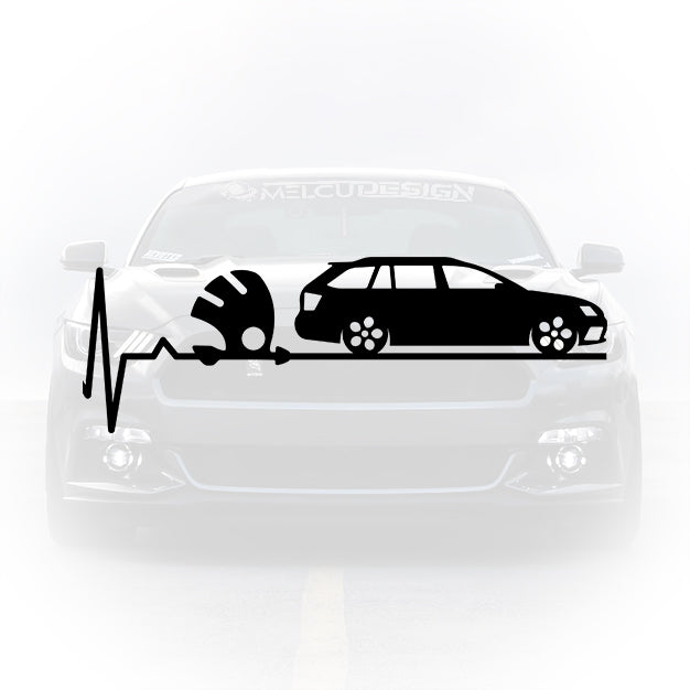 Sticker Skoda break cu puls și siluetă auto