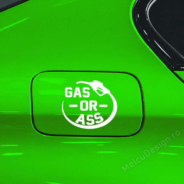 sticker auto Gas or Ass ilustrație pompa carburant