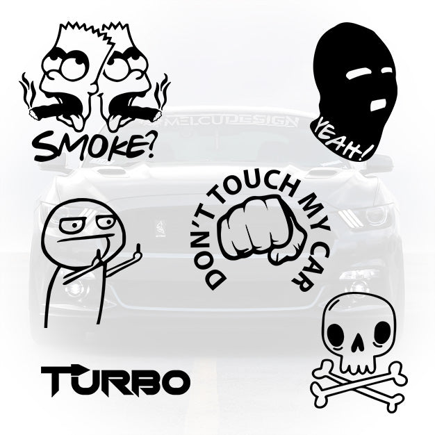 set 6 stickere auto don’t touch my car mesaj
