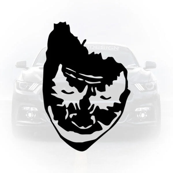 Sticker auto cu reprezentarea grafica a fetei personajului Joker