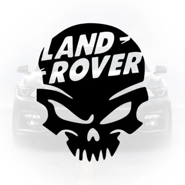Sticker auto Land Rover integrat într-un design de craniu (skull) pentru mașini de teren și 4x4.
