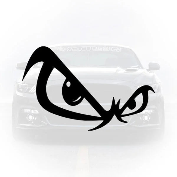 Sticker auto cu design ochi agresivi stil Bad Boy pentru faruri sau oglinzi