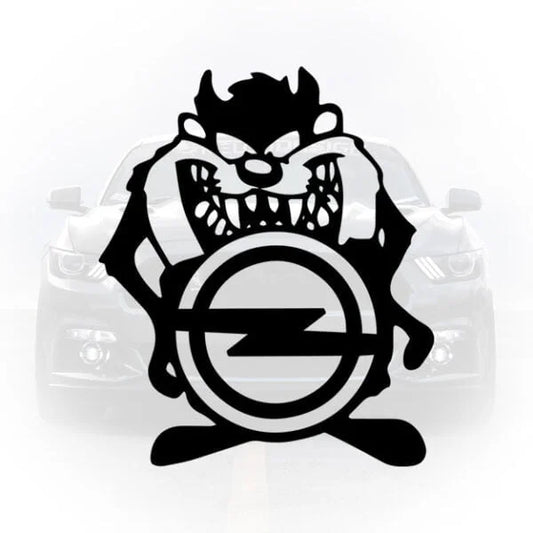 Sticker auto cu logoul Opel Si Taz Diavolul tazmanian