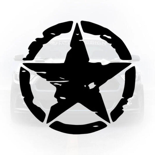 Sticker auto cu stea militară stilizată tip armată pentru mașini de teren 4x4
