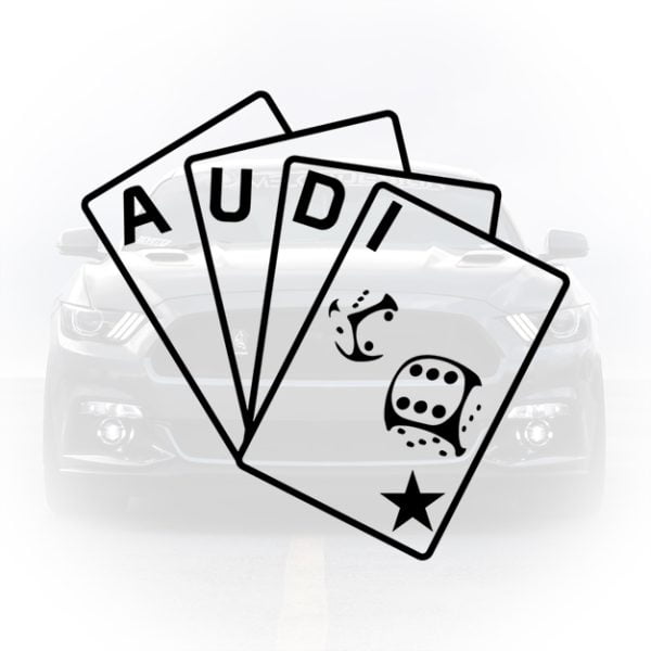 sticker auto audi carti de joc cu zaruri design poker tuning audi