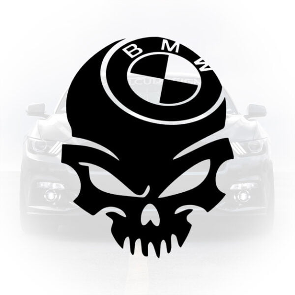 sticker auto bmw skull craniu peste logo design agresiv tuning
