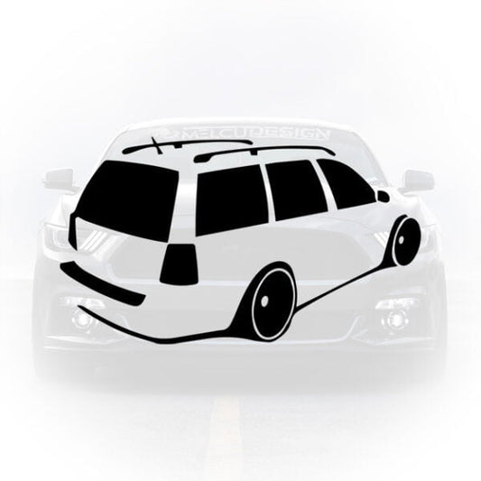 Sticker auto siluetă Volkswagen Passat B5 Variant realizat de MelcuDesign din autocolant Oracal.