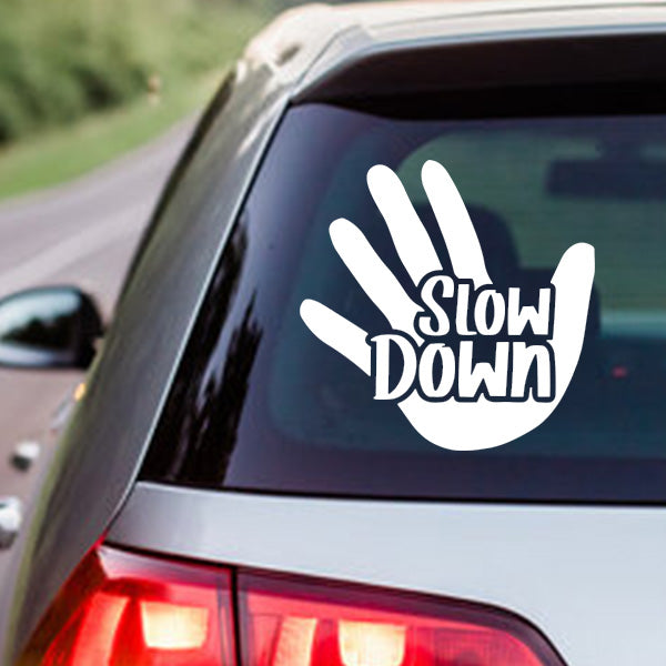 Decal auto Slow Down pentru personalizare mașină melcudesign