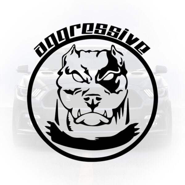 sticker auto pitbull agresiv design brutal masina
