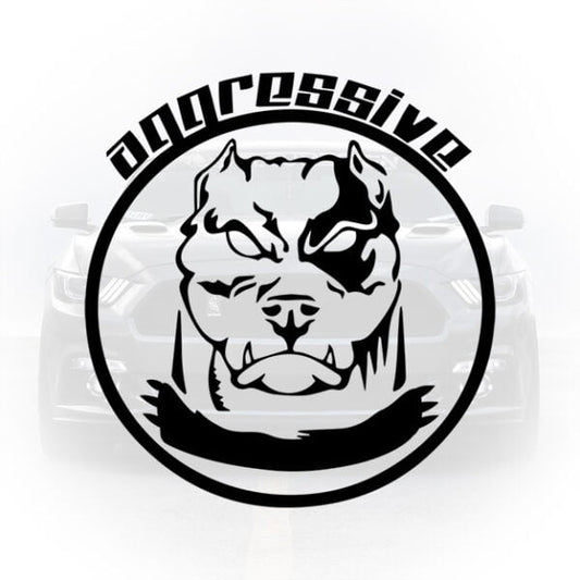 sticker auto pitbull agresiv design brutal masina
