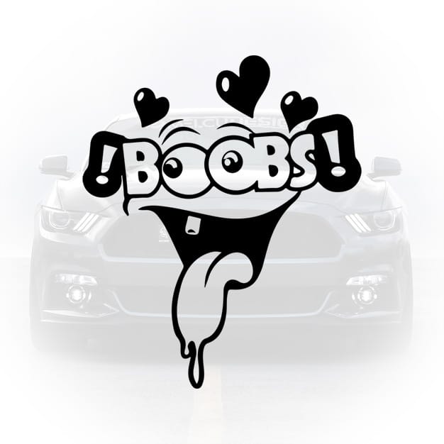 sticker auto boobs funny cartoon design amuzant