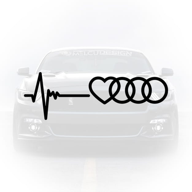 sticker auto audi heartbeat puls ekg design inimă