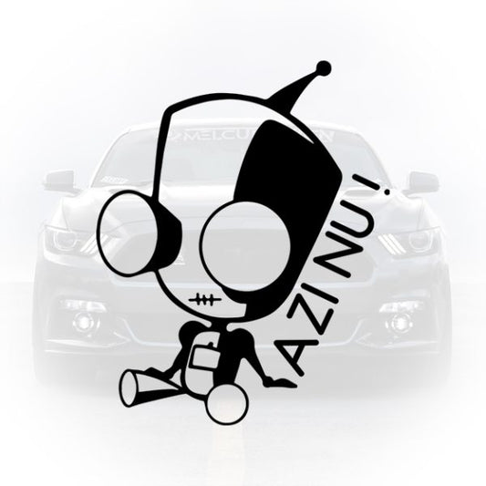 sticker auto azi nu gir invader zim mesaj sarcastic
