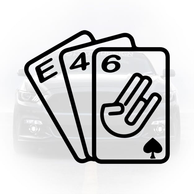 sticker auto bmw e46 poker cards royal flush design