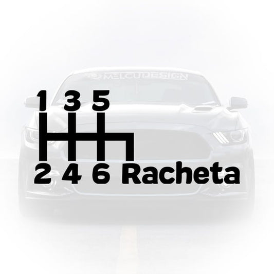 sticker auto cutie 6 trepte rachetă funny motorsport