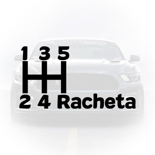 sticker auto cutie manuala treapta rachetă funny