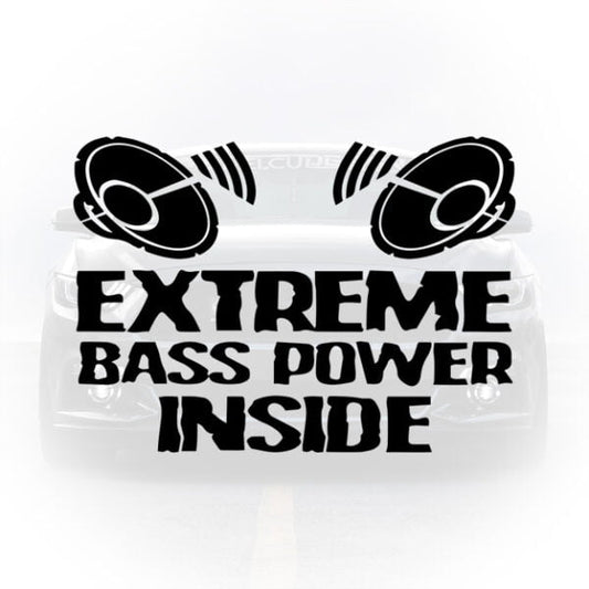 sticker auto extreme bass power inside dual subwoofer
