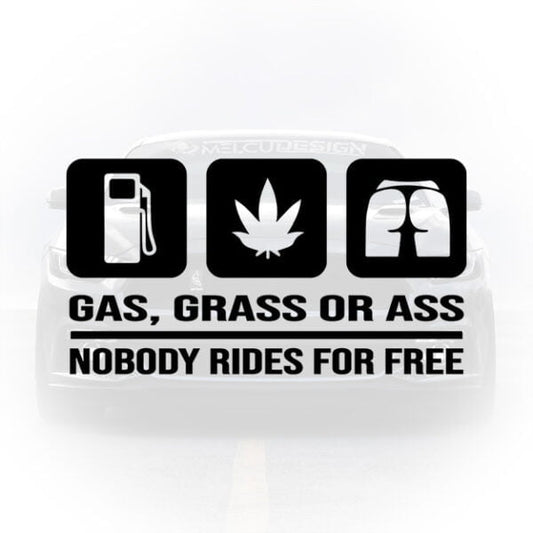 sticker auto gas grass or ass design retro funny
