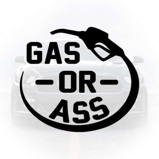 sticker auto Gas or Ass ilustrație pompa carburant
