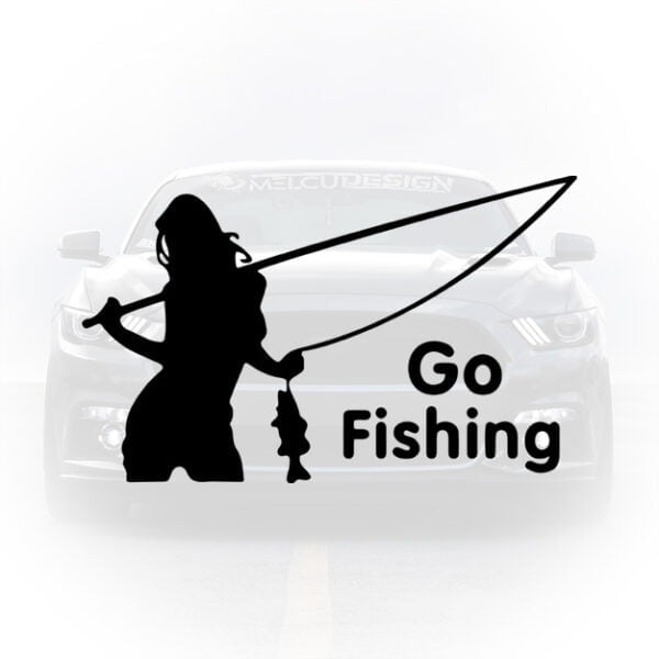 sticker auto go fishing sexy silueta pescuit
