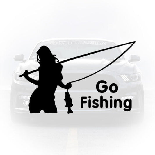 sticker auto go fishing sexy silueta pescuit
