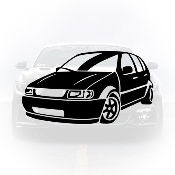 sticker auto golf 3 mk3 silueta minimalista
