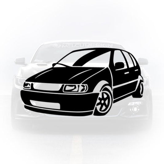 sticker auto golf 3 mk3 silueta minimalista

