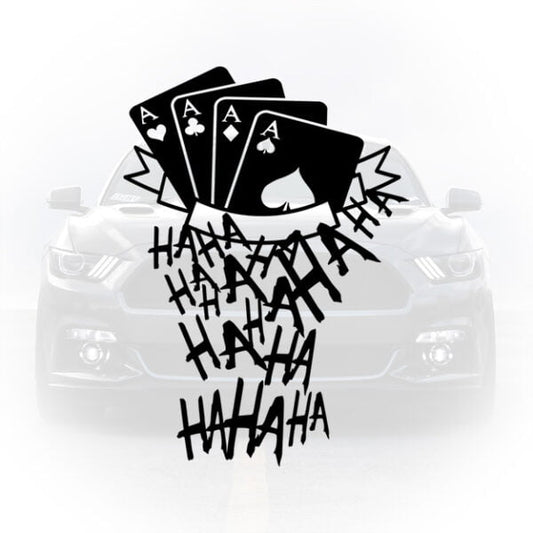 autocolant masina mesaj umoristic Joker și cărți de joc

