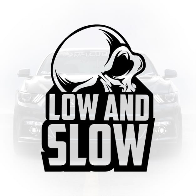 sticker masina low and slow decal craniu