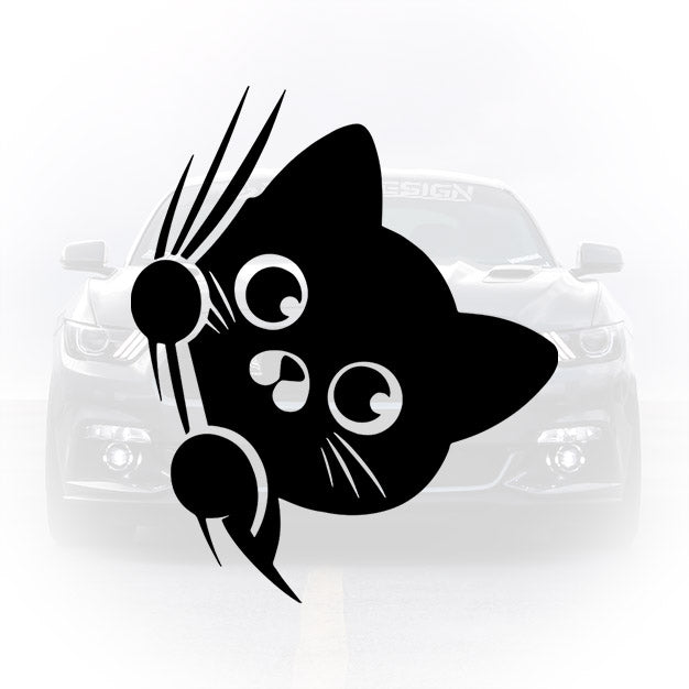 sticker auto cute cat design adorabil masina
