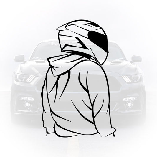 sticker auto motociclist design cool biker
