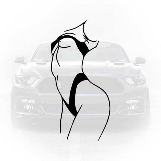 sticker auto silueta sexy femeie tuning masina
