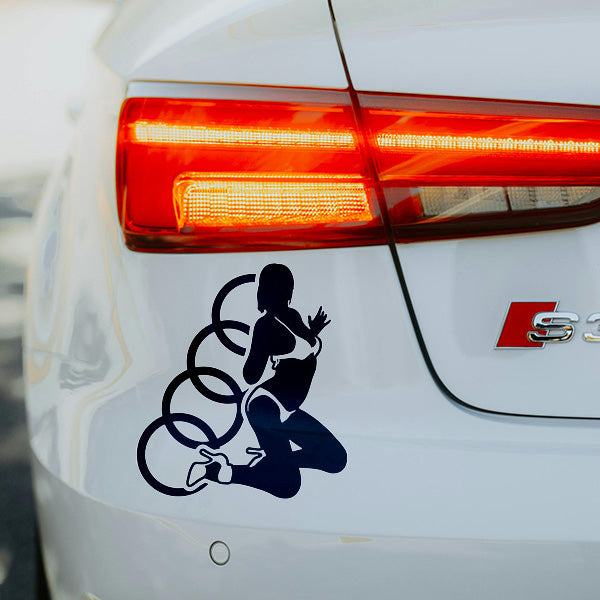sticker auto sexy girl audi silueta fata decal tuning masina melcudesign autocolant exterior