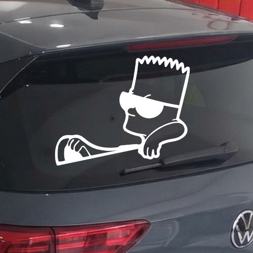 Sticker auto - Bart Simpson conduce - design amuzant