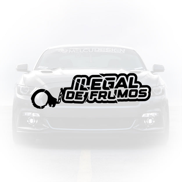 Sticker auto mesaj ilegal de frumos pentru tuning
