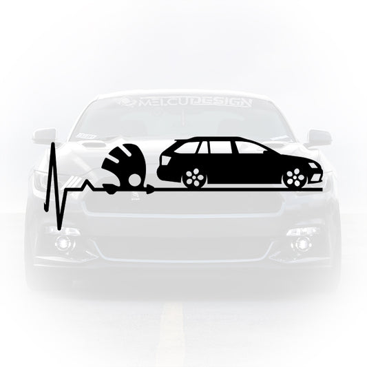 Sticker Skoda break cu puls și siluetă auto
