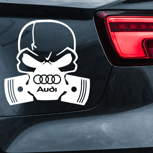 Sticker auto Audi Skull & Pistons – design agresiv motorsport