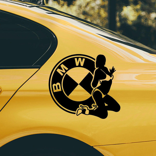 sticker auto bmw sexy girl silueta femeie tuning masina