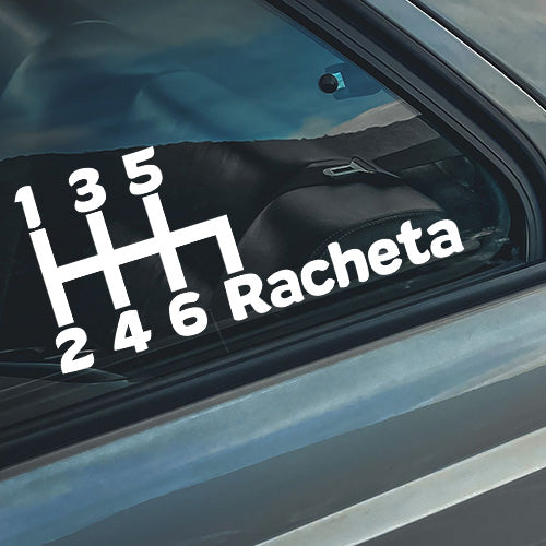 Sticker auto – cutie 6 trepte „Rachetă” funny motorsport