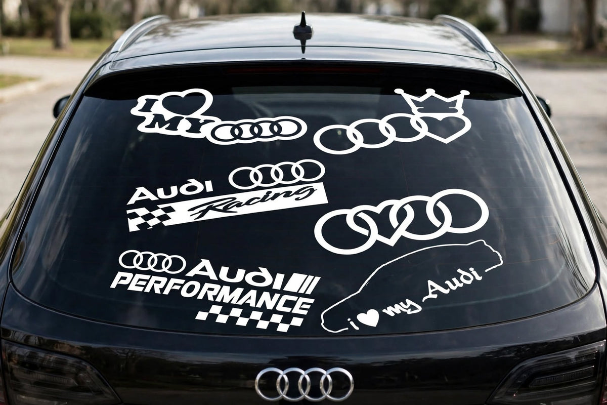 Set Stickere Auto - Audi Passion - Performance & Racing Edition - 6 bucăți x 15 cm