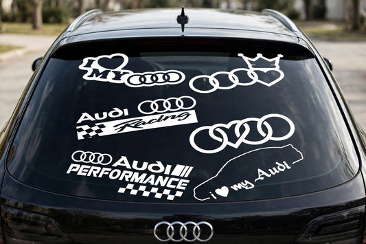 Set Stickere Auto - Audi Passion - Performance & Racing Edition - 6 bucăți x 15 cm